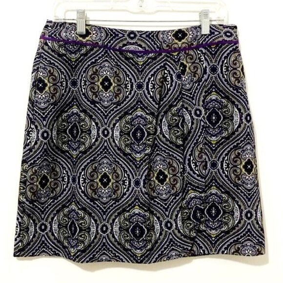 EP Pro Purple & Grey Medallion Print Golf / Tennis Skort Pleated Front Size 6 - Picture 2 of 8